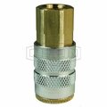 Dixon D Interchange Semi-Automatic Pneumatic Coupler, 1/4 in, Quick-Connect x FNPT, Brass 2FF2-B